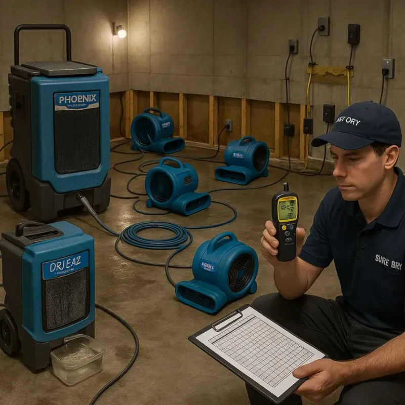 Structural Drying and Dehumidification process in New Square, NY